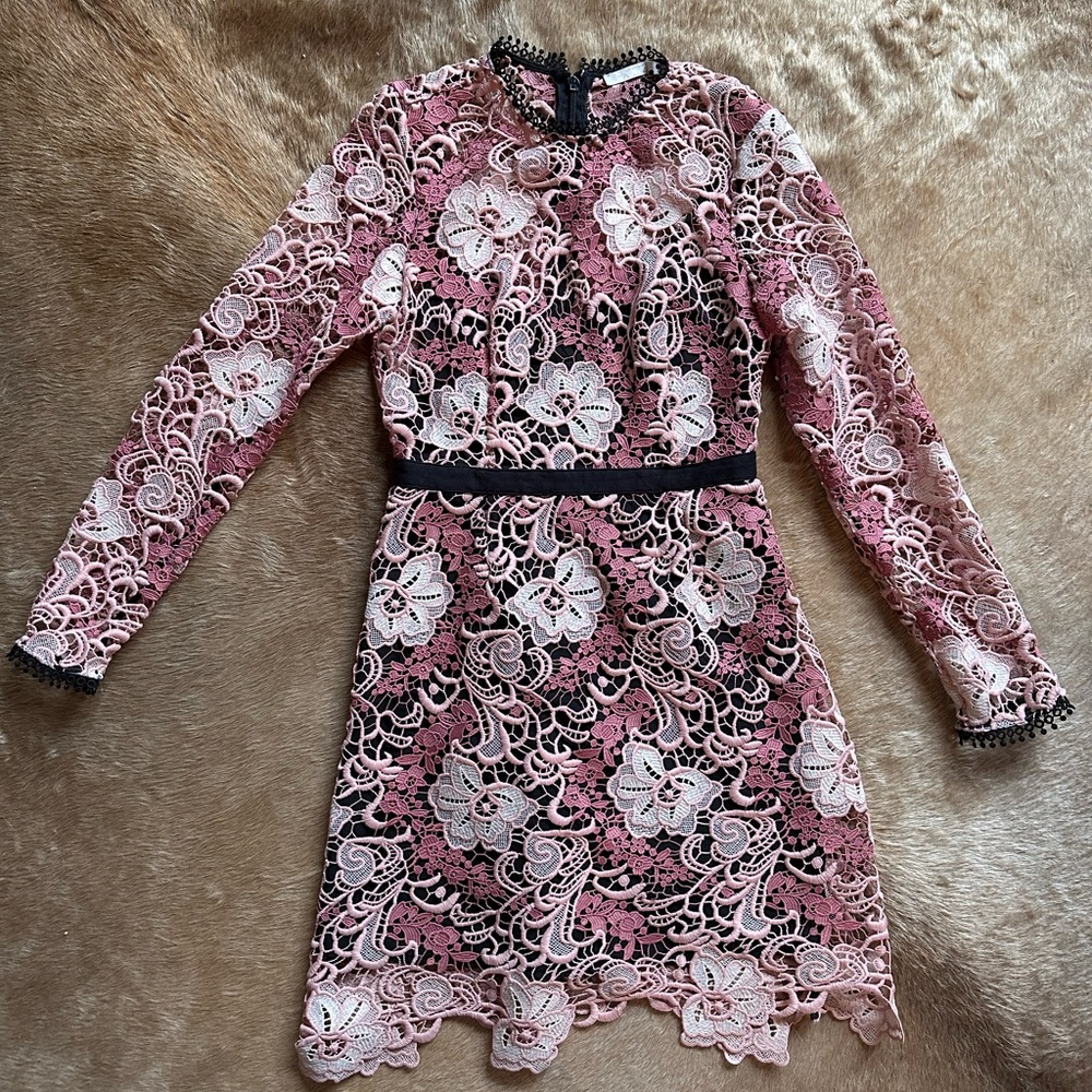 La Maison Talulah pink crochet mini dress Size Medium